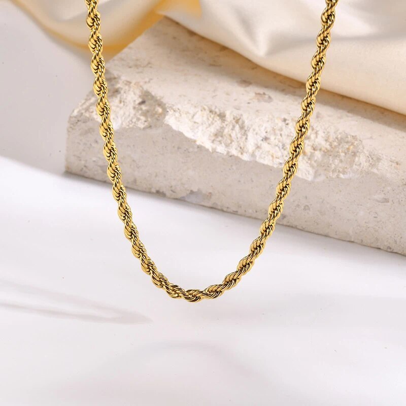 HOVANCI Wholesale Custom 14K 18K Gold Rope Chain For Men Women Necklaces Stainless Steel Chain For Jewelry Making