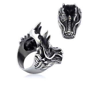 cheap wholesale dragon casting design jewelry men stainless steel ring