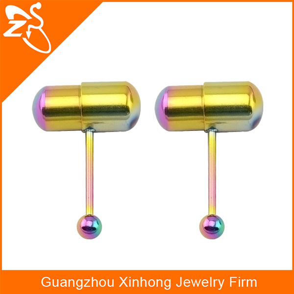 cheap wholesale body piercing jewelry magnetic vibrating pill slave tongue rings