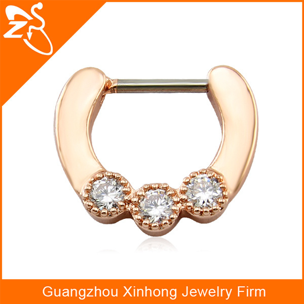 wholesale piercing jewelry 316 stainless steel fashion body jewelry nickel free rose gold nose ring