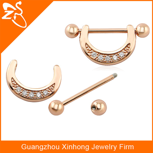 wholesale piercing jewelry 316 stainless steel fashion body jewelry nickel free rose gold nose ring