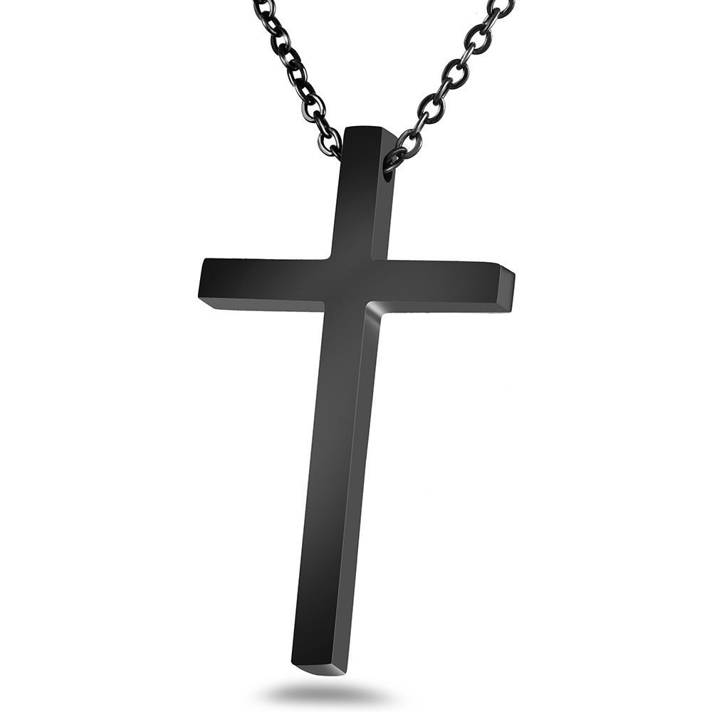 Stainless Steel Necklaces Big Cross Pendant Rock Gothic Men Chain Choker Fashion Necklace For Women Jewelry Gifts