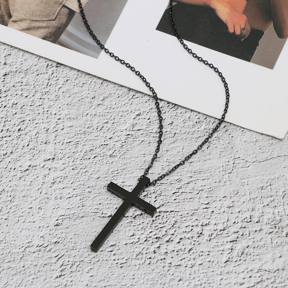 Stainless Steel Necklaces Big Cross Pendant Rock Gothic Men Chain Choker Fashion Necklace For Women Jewelry Gifts