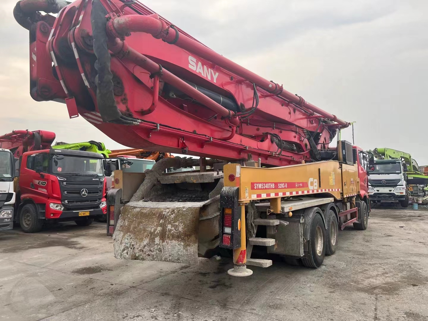 Used Sany Official Manufacturer Cement Pumper 49m Truck Mounted Concrete Boom Pump Provided Construction Works 