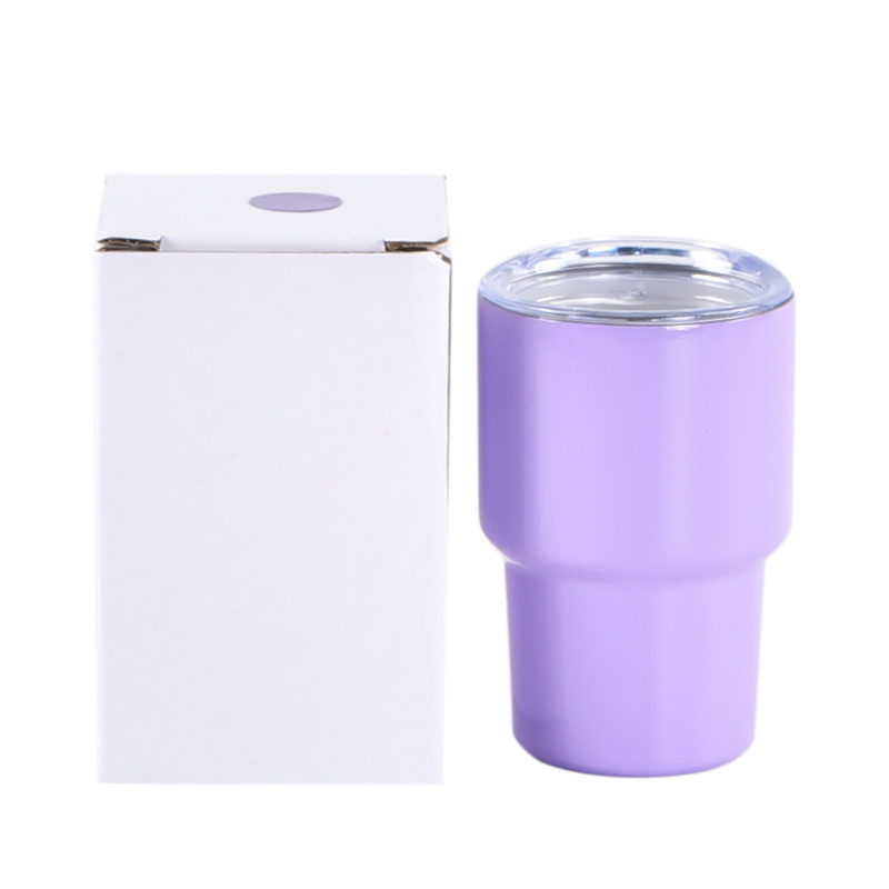 New 2oz 3oz Sublimation Mini Shot Macaron Tumbler with Straw Lid Stainless Steel Sublimation Mini Blanks Mini Shot Cups