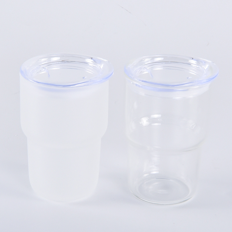 Wholesale 2oz 3 oz Cute Clear Frosted  Blank Sublimation 3oz Mini Shot Glass Mug Tumbler Coffee Party Cup With Plastic Straw