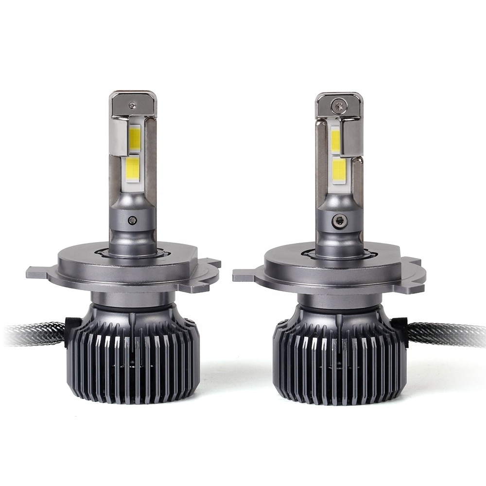 High quality high brightness LED headlight bulb P60 H4 with cooling fan stable lumen output