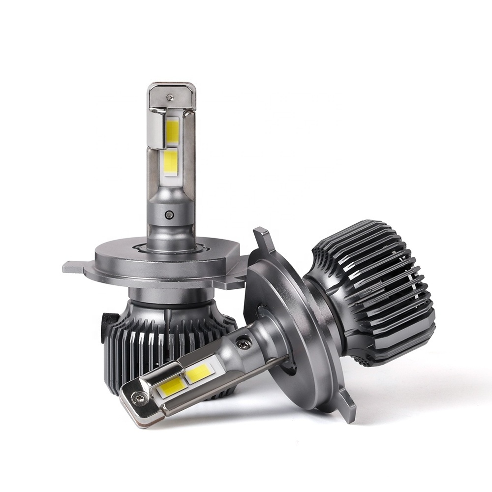 High quality high brightness LED headlight bulb P60 H4 with cooling fan stable lumen output