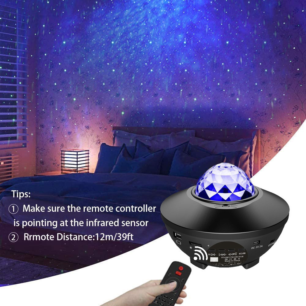 novelty galaxy light projector speaker mini portable wireless speaker for party