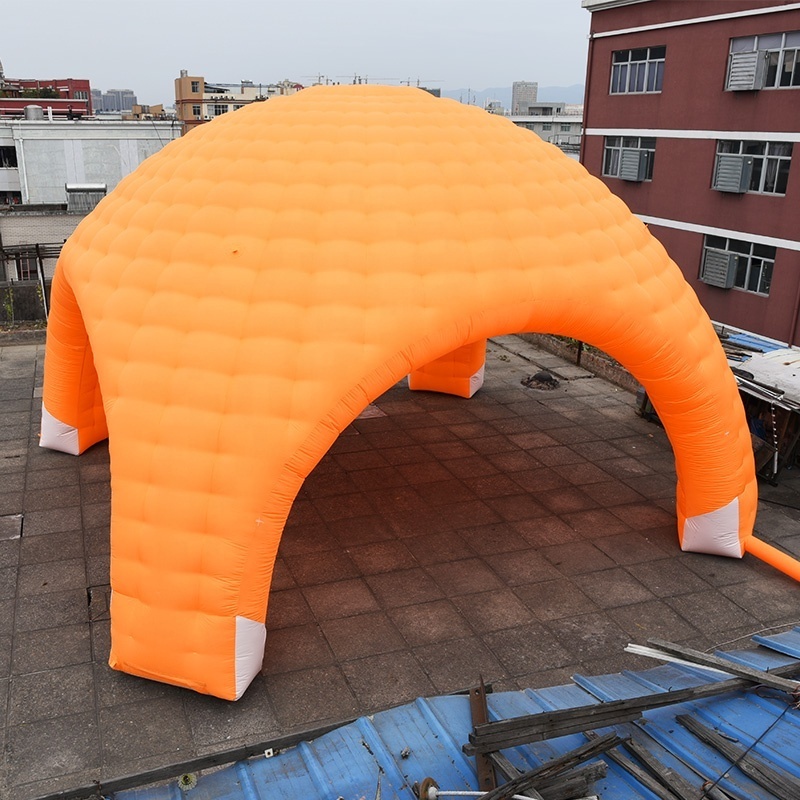 Orange Airtight Waterproof Advertising Inflatable Gazebo Spider Dome Tent, Giant Inflatable Arch Dome Event Tent For Trade Show