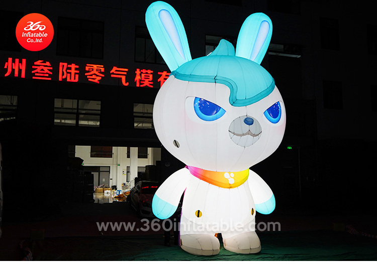 Giant Custom advertising Inflatable design Cartoon animal mascot rabbit models with LED light