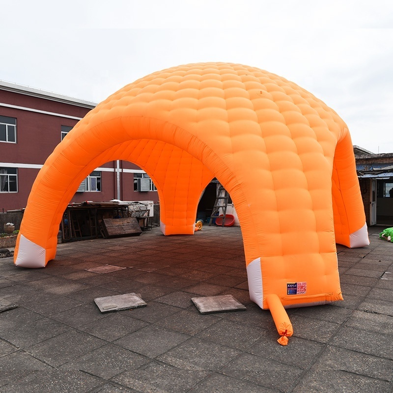 Orange Airtight Waterproof Advertising Inflatable Gazebo Spider Dome Tent, Giant Inflatable Arch Dome Event Tent For Trade Show