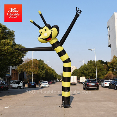 Used Inflatable Fly Sky Guy Puppet Advertising Dancing Tube,Inflatable Cartoon Little Yellow Bee Air Sky Flying Dancer