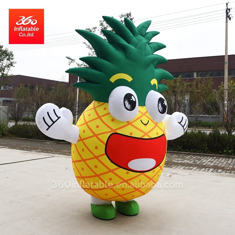 Fashion giant fruit pineapple inflatable advertising,VeryPopular fruit yellow pineapple mascot for outdoor sale advertising show