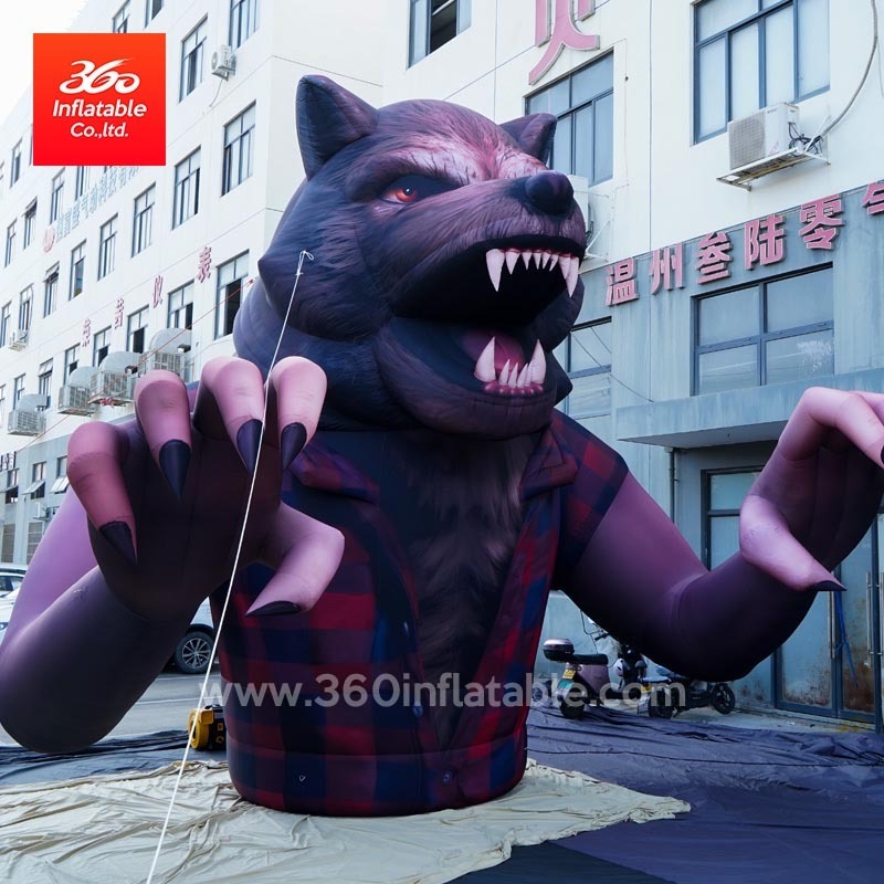 20ft giant advertising inflatable Customized design large Cartoon Model  Custom WereWolf Inflatables for evnet