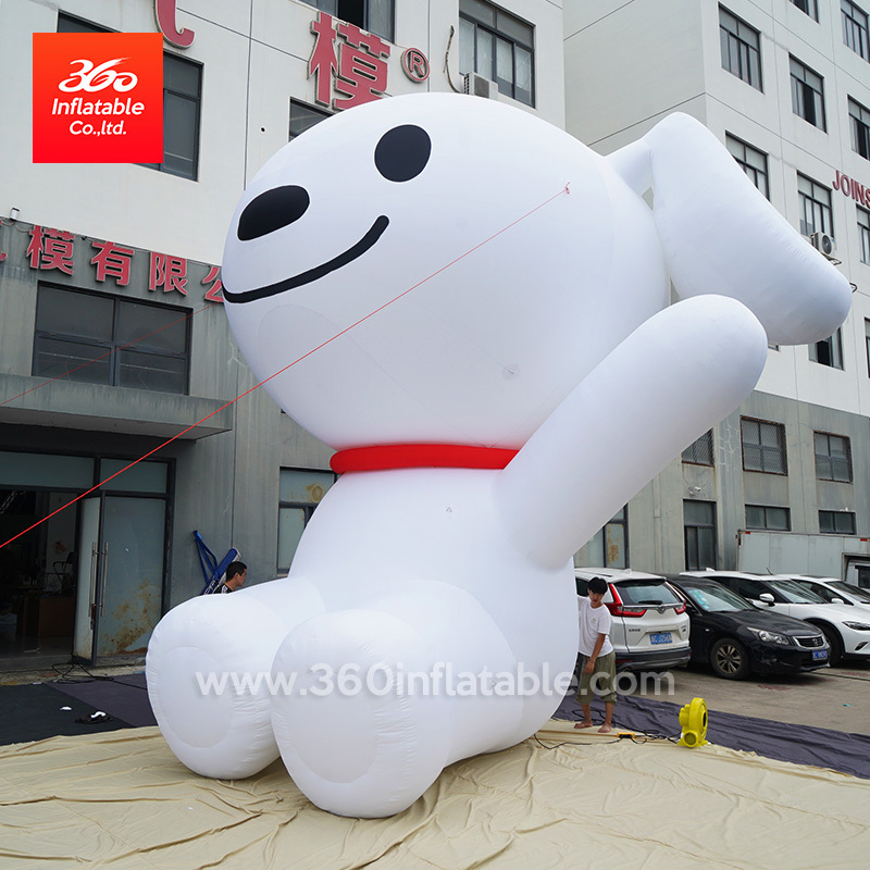 Custom design giant advertising inflatable animal cartoon  mascot Jingdong dog  with air blower for advertising