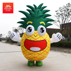 Fashion giant fruit pineapple inflatable advertising,VeryPopular fruit yellow pineapple mascot for outdoor sale advertising show