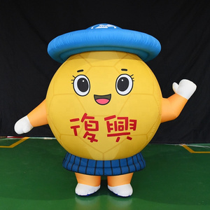 giant advertising Inflatable mascot yellow Robot Character Walking Costume Wearing a Cowboy Suit for Sale