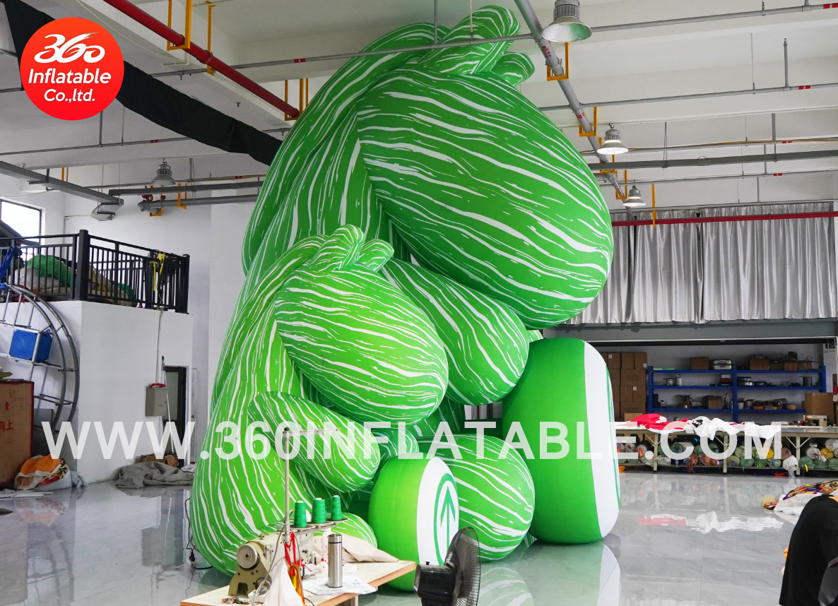 Outdoor Custom design big advertising animal cartoon green horse mascot inflatable