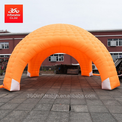 Orange Airtight Waterproof Advertising Inflatable Gazebo Spider Dome Tent, Giant Inflatable Arch Dome Event Tent For Trade Show