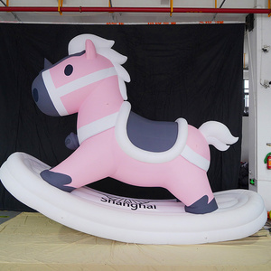 Custom big advertising inflatable Cartoon animal Rocking horse/outdoor advertising inflatable Rocking horse  mascot