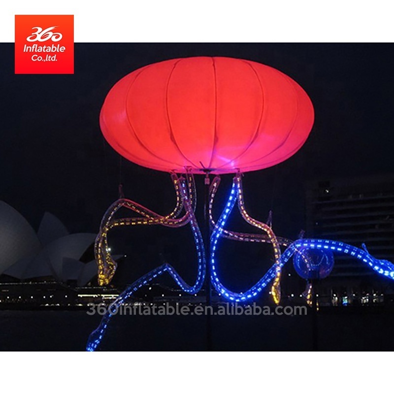 Party decoration inflatable jellyfish night lighting balloon customized indoor hanging led inflatable jellyfish