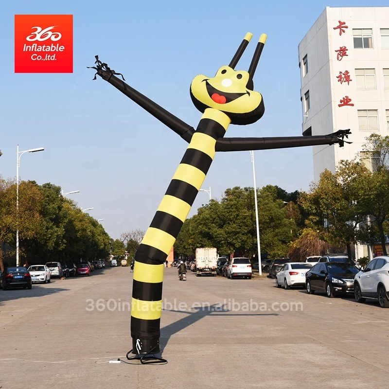 Used Inflatable Fly Sky Guy Puppet Advertising Dancing Tube,Inflatable Cartoon Little Yellow Bee Air Sky Flying Dancer