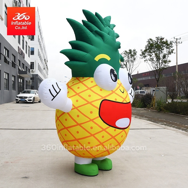 Fashion giant fruit pineapple inflatable advertising,VeryPopular fruit yellow pineapple mascot for outdoor sale advertising show