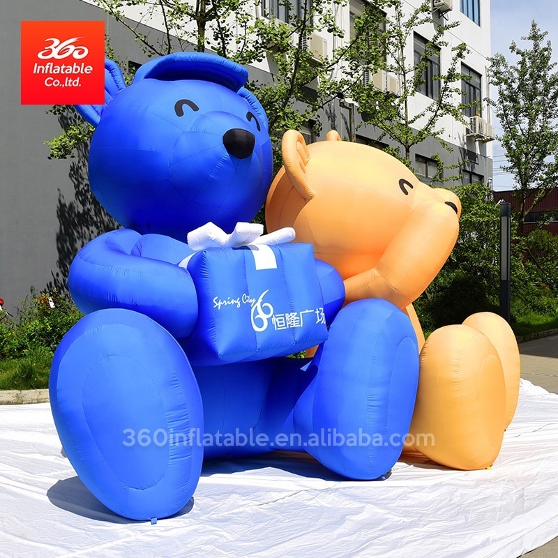 Outdoor giant activity inflatable blue bear cartoon / yellow teddy bear costumes/Inflatable plush bear model for Advertising