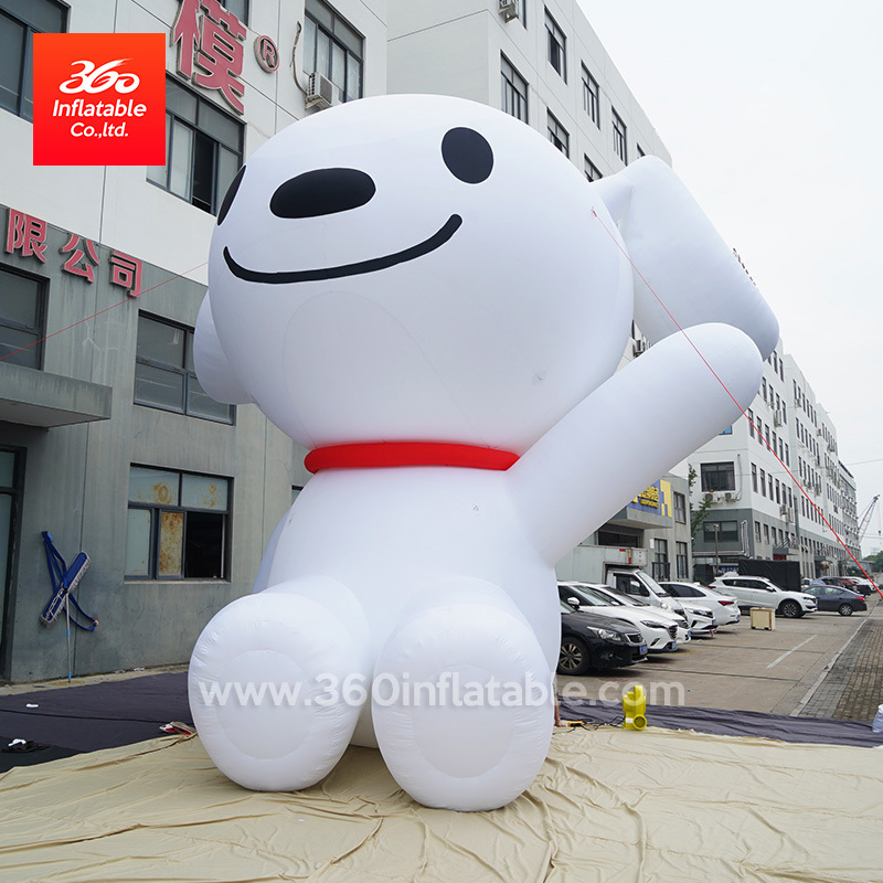 Custom design giant advertising inflatable animal cartoon  mascot Jingdong dog  with air blower for advertising