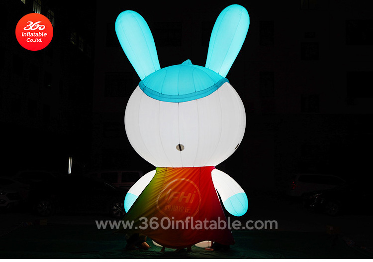 Giant Custom advertising Inflatable design Cartoon animal mascot rabbit models with LED light