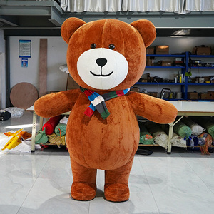 Professional factory customized large advertising walking animal cartoon inflatable mascot bear costume for advertising