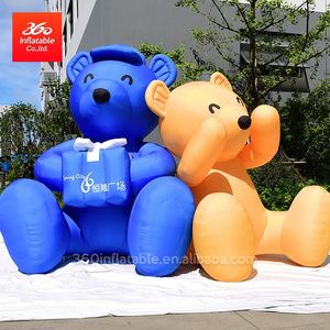 Outdoor giant activity inflatable blue bear cartoon / yellow teddy bear costumes/Inflatable plush bear model for Advertising