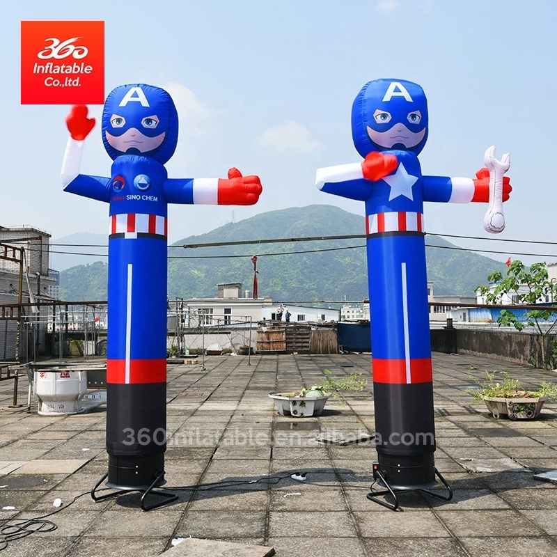 Outdoor inflatable air sky dancer shaking the hands,Inflatable Sky Dancer inflatable Air Man with logo printing for advertising