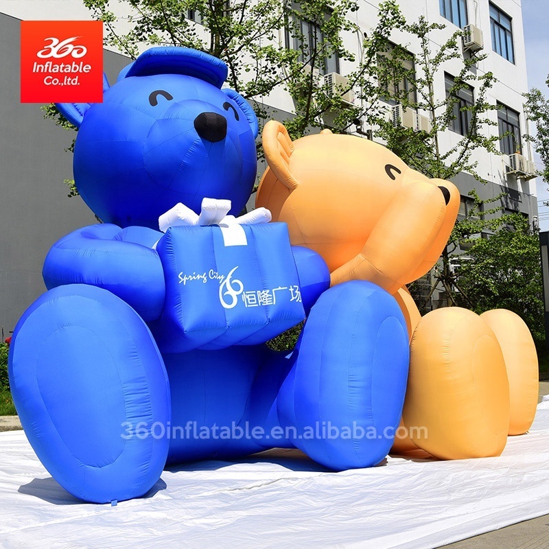 Outdoor giant activity inflatable blue bear cartoon / yellow teddy bear costumes/Inflatable plush bear model for Advertising