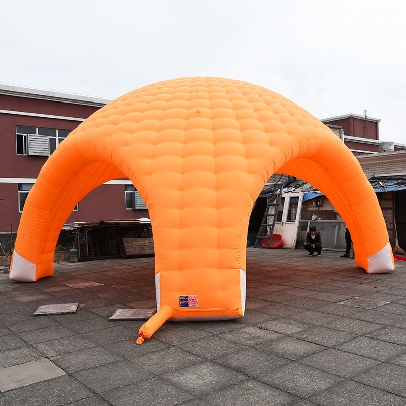 Orange Airtight Waterproof Advertising Inflatable Gazebo Spider Dome Tent, Giant Inflatable Arch Dome Event Tent For Trade Show