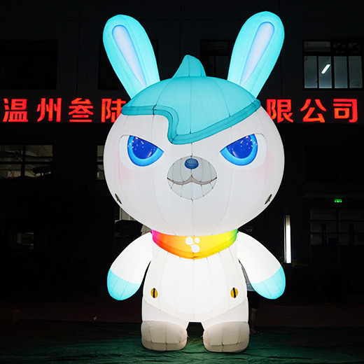 Giant Custom advertising Inflatable design Cartoon animal mascot rabbit models with LED light