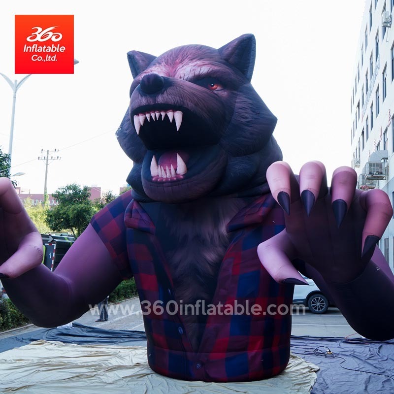 20ft giant advertising inflatable Customized design large Cartoon Model  Custom WereWolf Inflatables for evnet