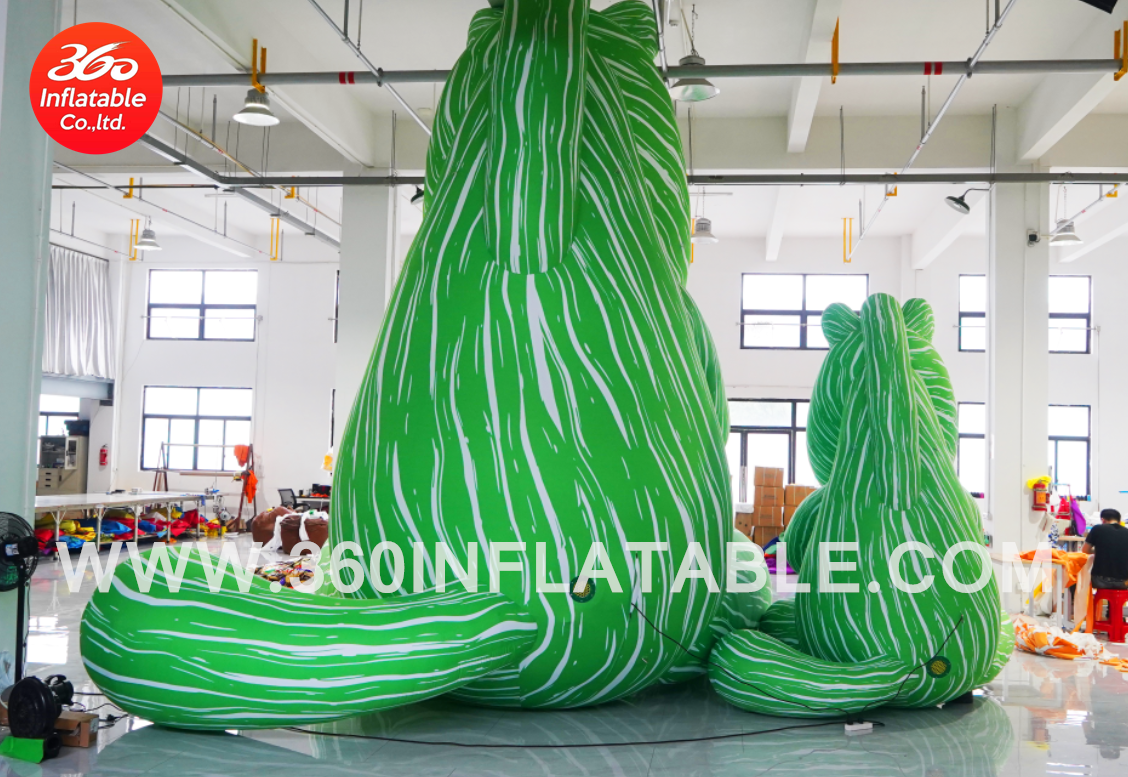 Outdoor Custom design big advertising animal cartoon green horse mascot inflatable