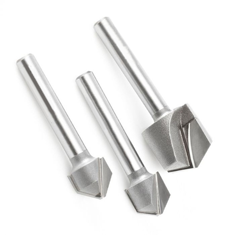 WEIX ACP V Groove Bit Aluminum End Mill 12.7mm Shank V Groove Carbide Router Bit For Aluminum material