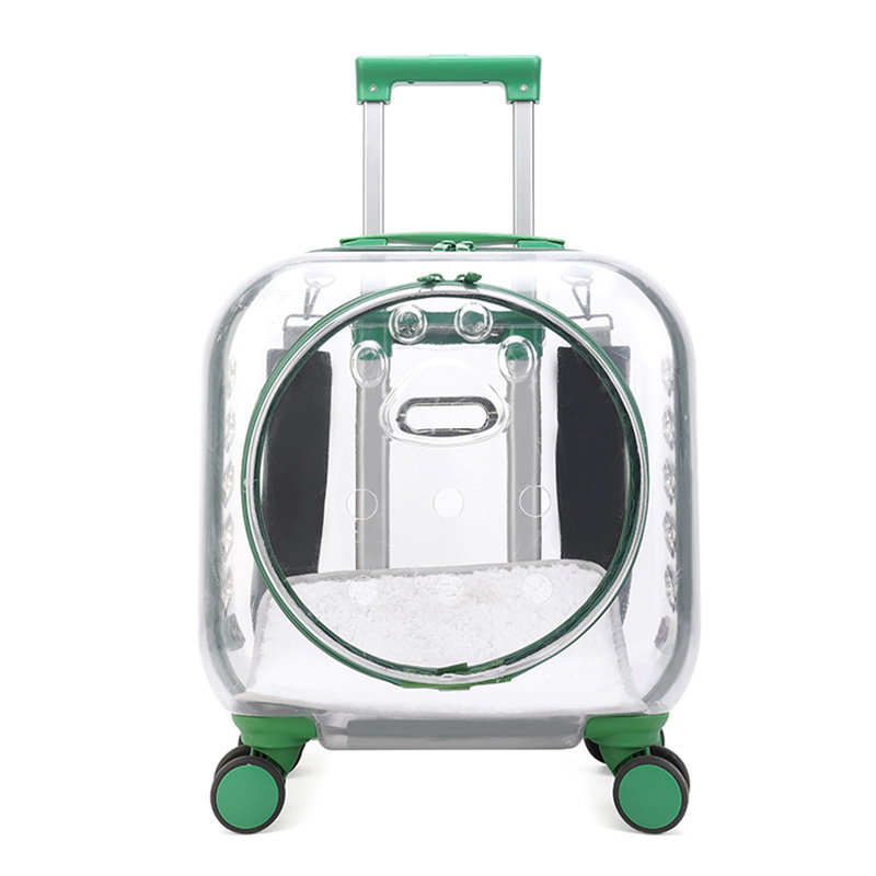 Wholesale Pet Bag Trolley Cat Bag With 4 Wheels And Large Space Transparent Large Capacity Dog Cats PC Wheeled Pet Cart Pet