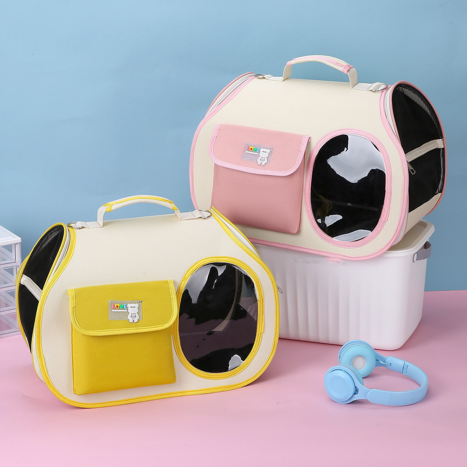 Cat Carrier Soft-Sided Pet Travel Carrier for Cats Dogs Puppy Comfort Portable Folding Pet Carrier Easy to Carry Shoulder Bag