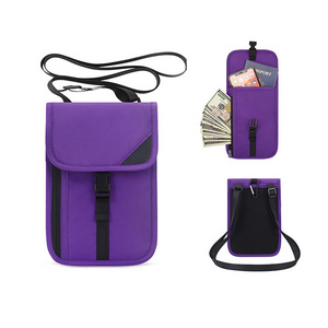 Outdoor Travel RFID Bloking ID Credit Card Passport Holder Mini Crossbody Messenger Sling Bag