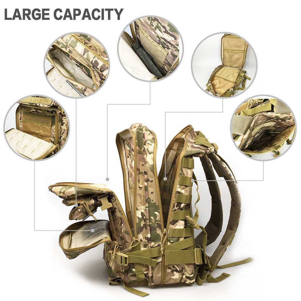 Hot Sale Custom Outdoor Sport Waterproof Hiking Survival Bag Black Camouflage Hunting Tactical Backpack