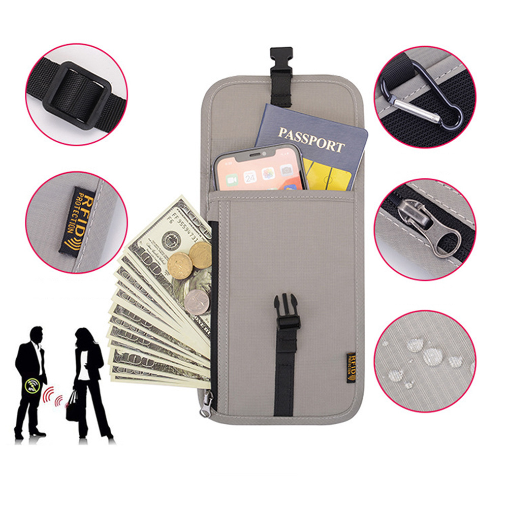 Outdoor Travel RFID Bloking ID Credit Card Passport Holder Mini Crossbody Messenger Sling Bag