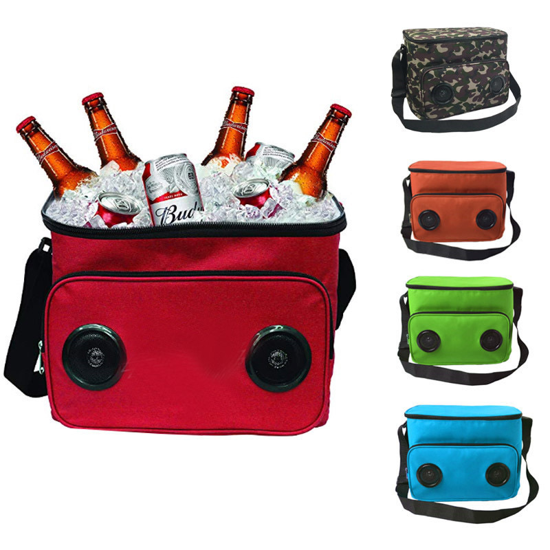 Outdoor Insulated Cooler Bag With Speaker, Mp3 Speaker Cooler Picnic Lunch Bag