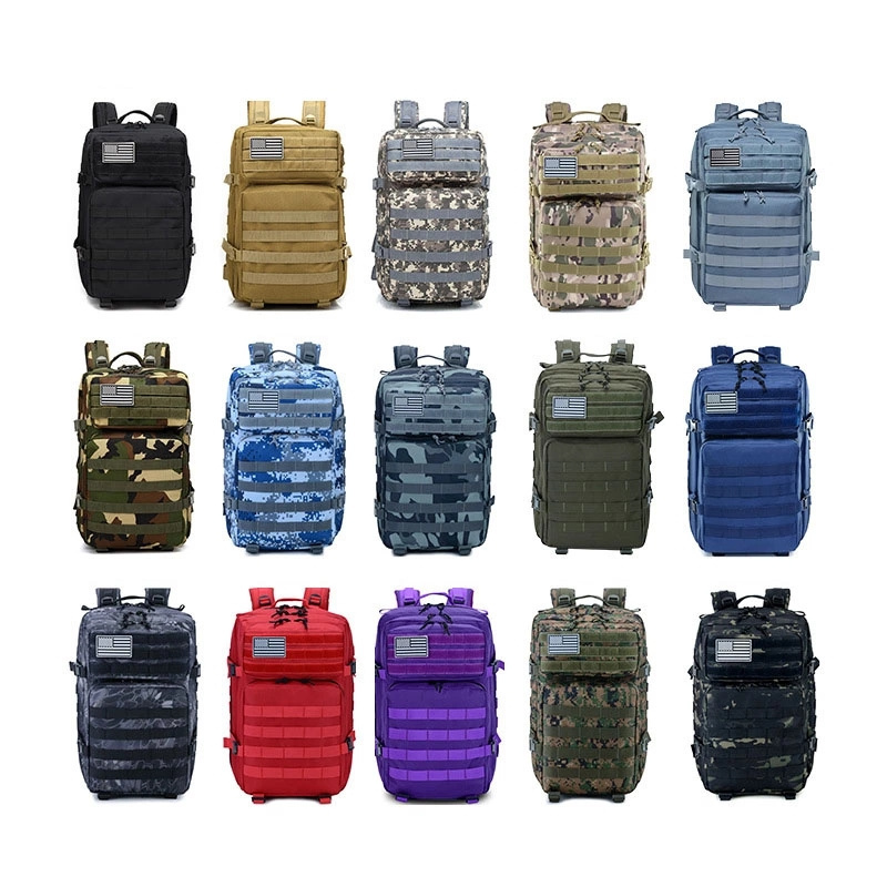 Hot Sale Custom Outdoor Sport Waterproof Hiking Survival Bag Black Camouflage Hunting Tactical Backpack