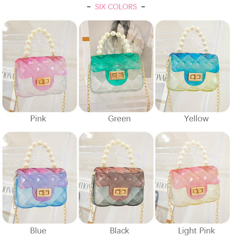 Wholesale women bag handbags clear PVC tote small jelly bag cheap ladies woman hand bags candy jelly purse handbag