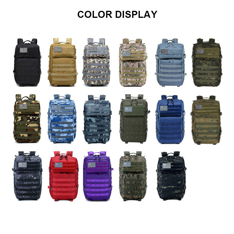 Hot Sale 45L Custom Outdoor Sport Waterproof Hiking Survival Bag Black Camouflage Hunting Tactical Backpack