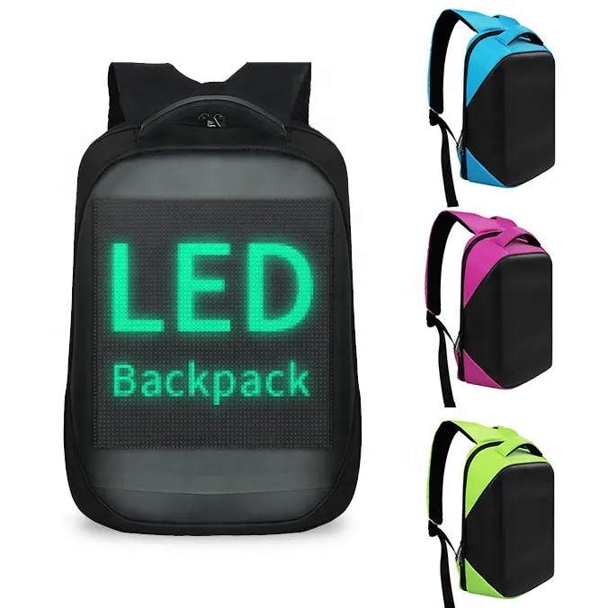 High Quality Custom Smart Human Dynamic Walking Advertising Led Backpack DIY Dynamic Led Screen Display LED Backpack Bag